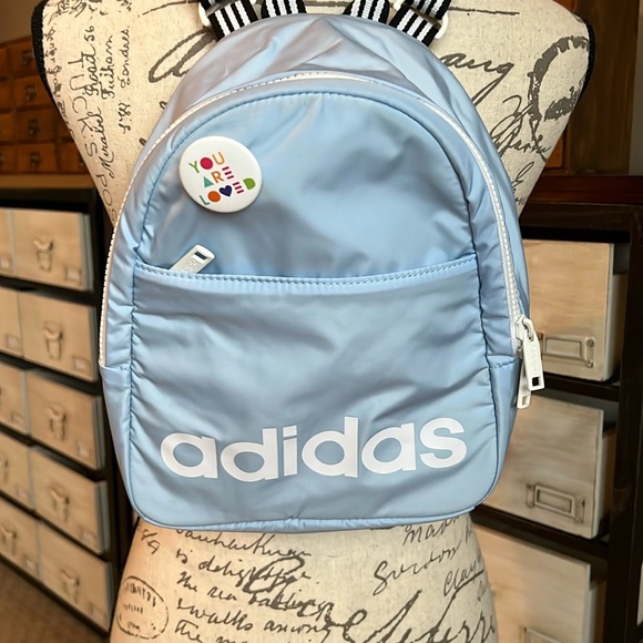 adidas Handbags - Adidas Backpack Light Blue and White